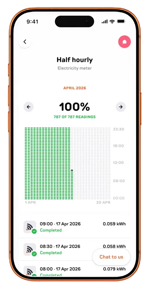 Fuse Energy app showing electricity usage and billing overview
