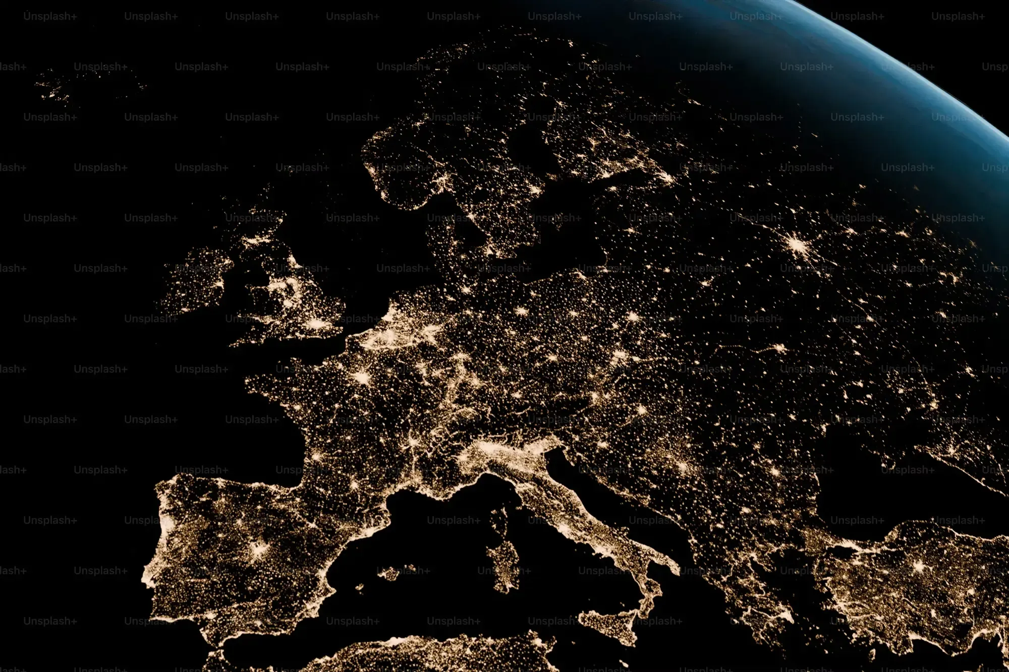 Europe at night